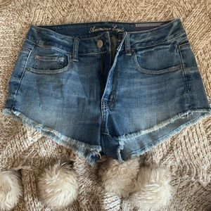 High waisted denim shorts